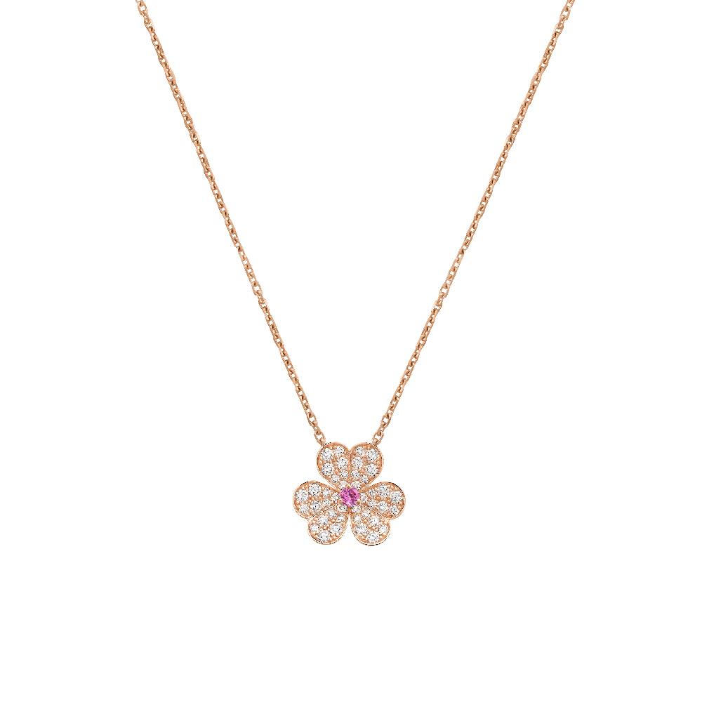 [Glow Jewelry]FRIVOLE ROSE GOLD FLOWER DIAMOND NECKLACE