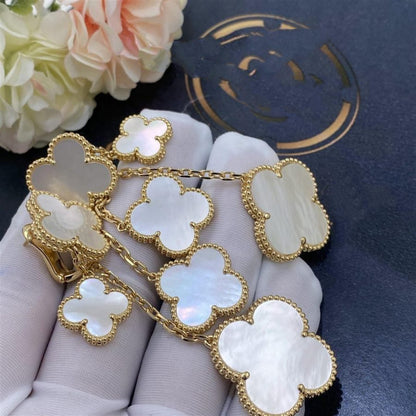 [Glow Jewelry]CLOVER EARRINGS WHITE MOP 4 MOTIFS GOLD