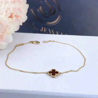 ¡®Glow Jewelry¡¯CLOVER  CARNELIAN SINGLE FLOWER BRACELET