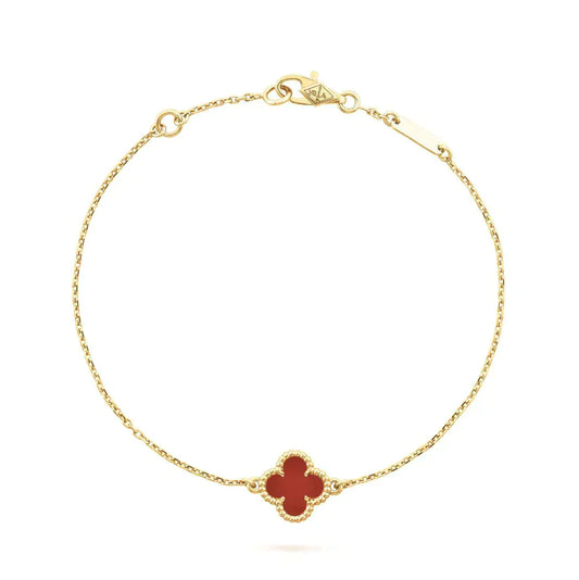 ¡®Glow Jewelry¡¯CLOVER  CARNELIAN SINGLE FLOWER BRACELET
