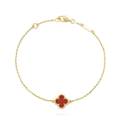 [Glow Jewelry]CLOVER  CARNELIAN SINGLE FLOWER BRACELET