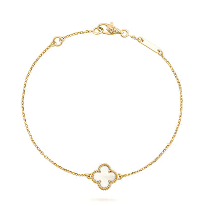 ¡®Glow Jewelry¡¯CLOVER WHITE MOP SINGLE FLOWER BRACELET
