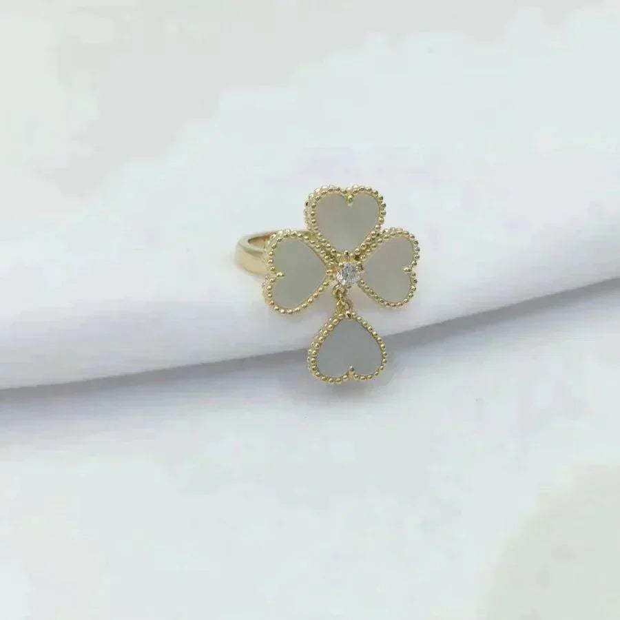 [Glow Jewelry]SWEET CLOVER WHITE MOP RING