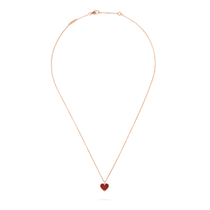[Glow Jewelry]SWEET CLOVER CARNELIAN HEART NECKLACE
