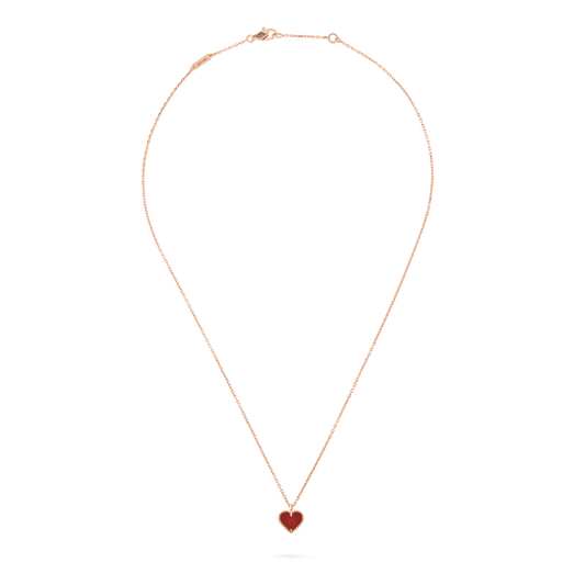 [Glow Jewelry]SWEET CLOVER CARNELIAN HEART NECKLACE