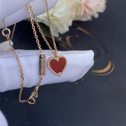 [Glow Jewelry]SWEET CLOVER CARNELIAN HEART NECKLACE