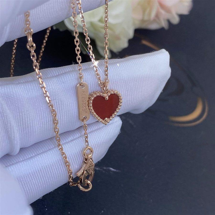 [Glow Jewelry]SWEET CLOVER CARNELIAN HEART NECKLACE