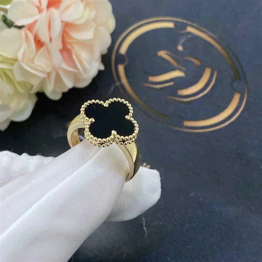 [Glow Jewelry]CLOVER ONYX RING