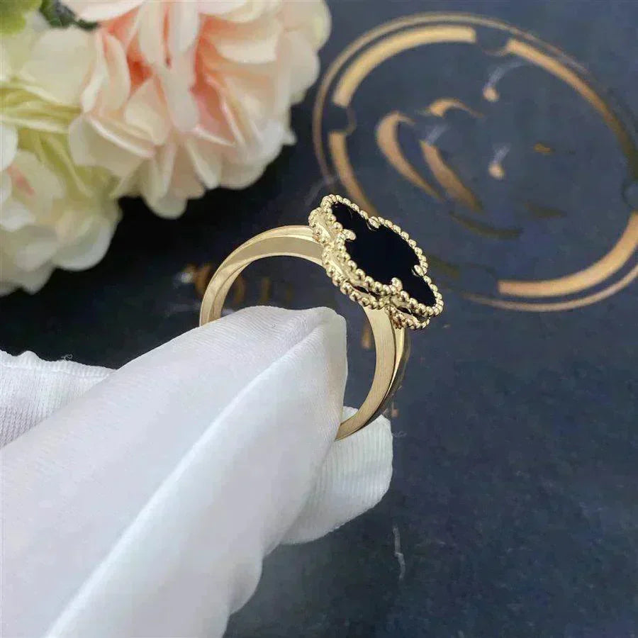 [Glow Jewelry]CLOVER ONYX RING