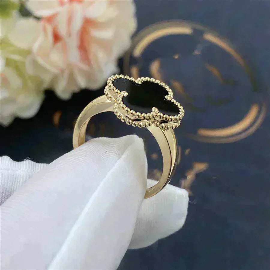 [Glow Jewelry]CLOVER ONYX RING
