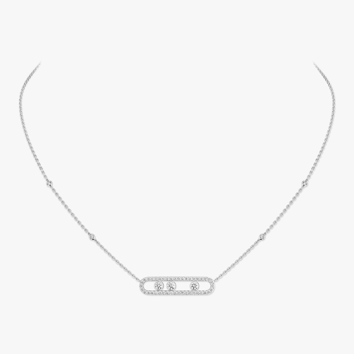 [Glow Jewelry] Move Pave_ Rose Gold Diamond Necklace