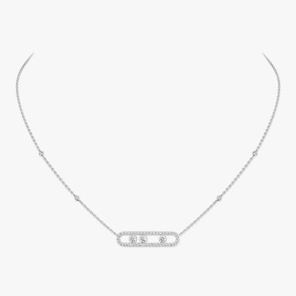 [Glow Jewelry] Move Pave_ Rose Gold Diamond Necklace