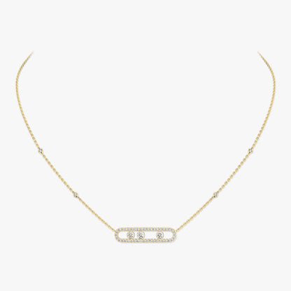 [Glow Jewelry] Move Pave_ Rose Gold Diamond Necklace