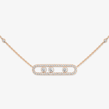 [Glow Jewelry] Move Pave_ Rose Gold Diamond Necklace