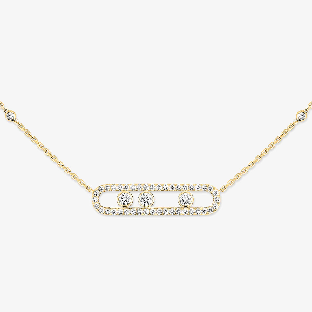 [Glow Jewelry] Move Pave_ Rose Gold Diamond Necklace