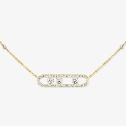 [Glow Jewelry] Move Pave_ Rose Gold Diamond Necklace