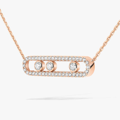 [Glow Jewelry] Move Pave_ Rose Gold Diamond Necklace