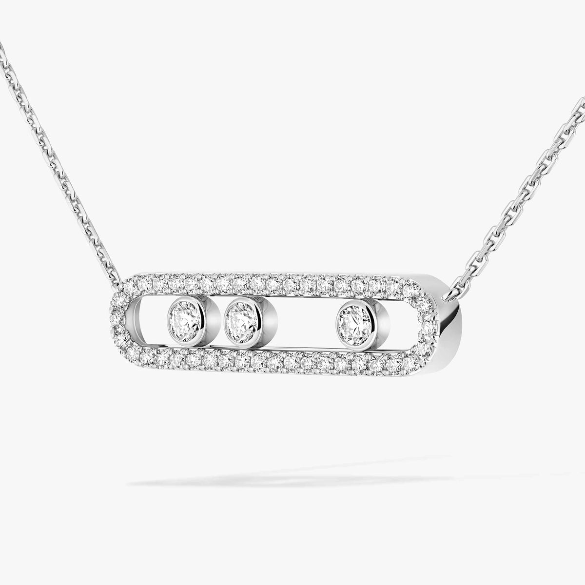 [Glow Jewelry] Move Pave_ Rose Gold Diamond Necklace