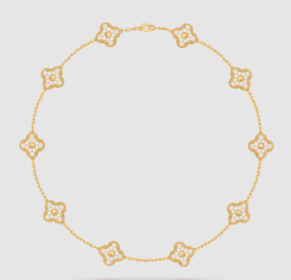 [¡®Glow Jewelry¡¯]CLOVER 10 MOTIFS FULL DIAMOND NECKLACE