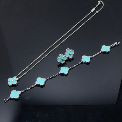 ¡®Glow Jewelry¡¯CLOVER 1 DIAMOND BLUE SKY SILVER EARRINGS