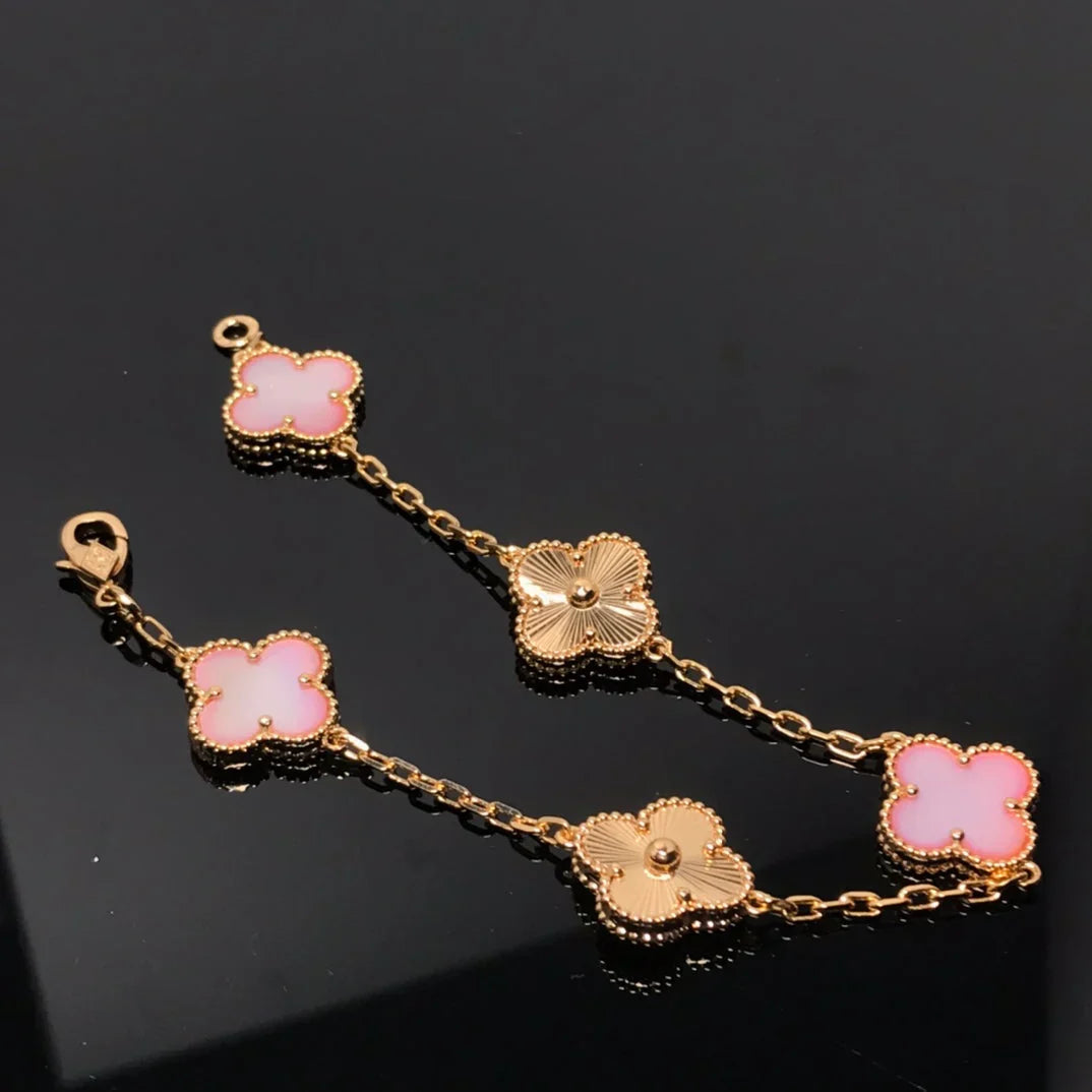 [Glow Jewelry]New  CLOVER 5 MOTIFS  PINK MOP BRACELET COLLECTION