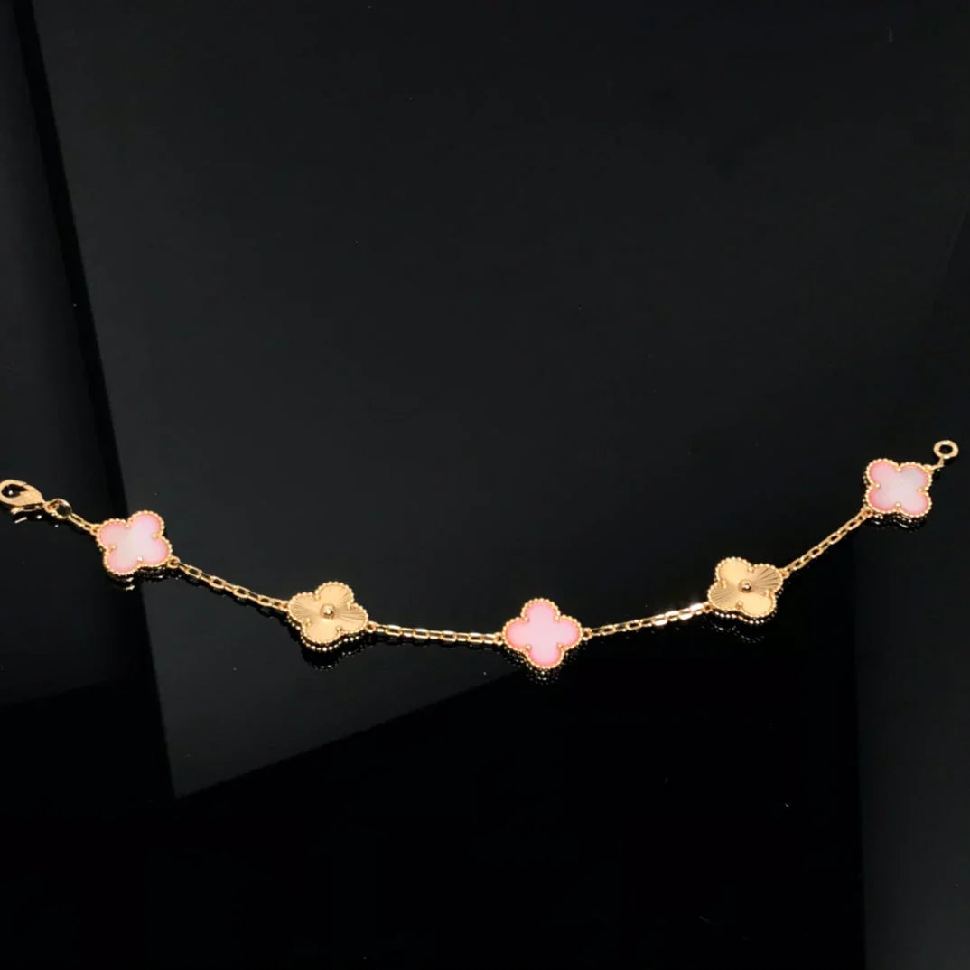 [Glow Jewelry]New  CLOVER 5 MOTIFS  PINK MOP BRACELET COLLECTION