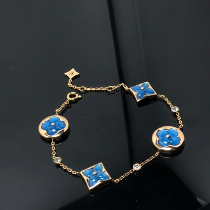 [Glow Jewelry]STAR AND SUN 4 MOTIF BLUE BRACELET