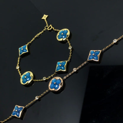 [Glow Jewelry]STAR AND SUN 4 MOTIF BLUE BRACELET
