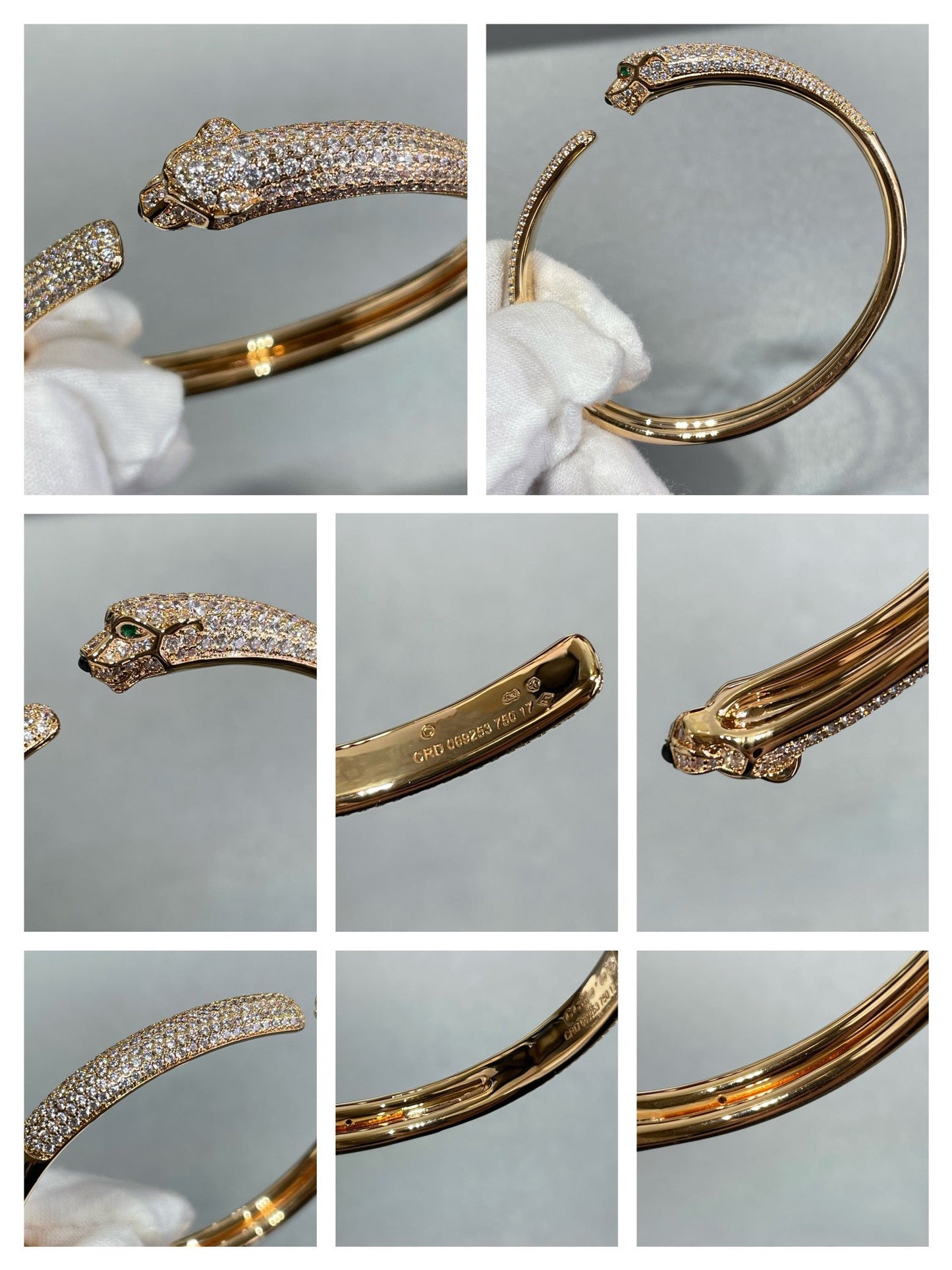 [Glow Jewelry]PANTHERE FULL DIAMOND OPEN BRACELET