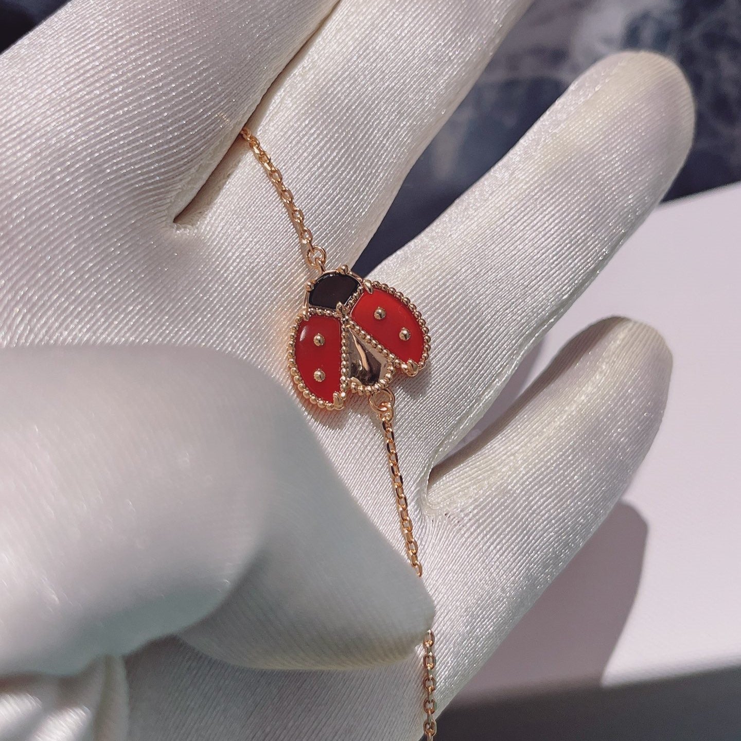 [Glow Jewelry]LUCKY SPRING 1 MOTIF PINK GOLD BRACELET