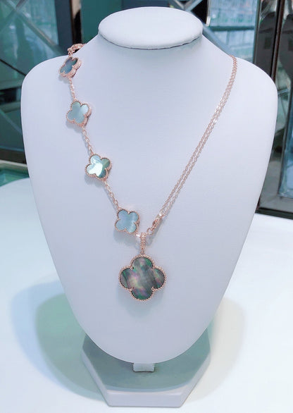 ¡®Glow Jewelry¡¯COMBINED BRACELET 5 MOTIFS AND NECKLACE DARK MOP ROSE GOLD