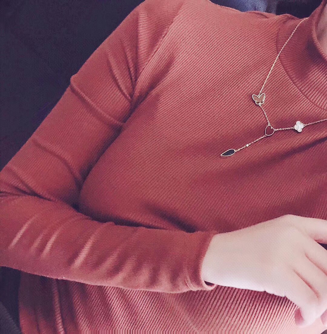 ¡®Glow Jewelry¡¯LUCKY SPRING 4 MOTIFS ROSE GOLD NECKLACE