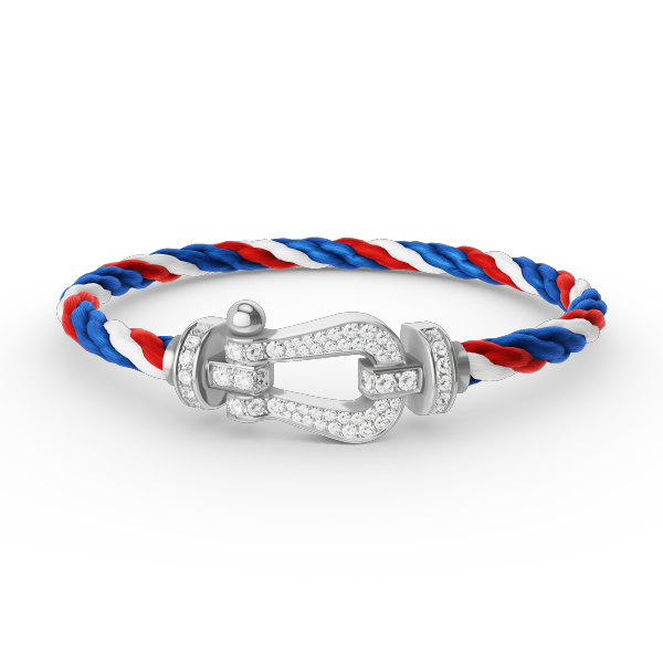 ®グロージュエリー®フォース ラージ ホースシュー フルダイヤモンド ブレスレット シルバー