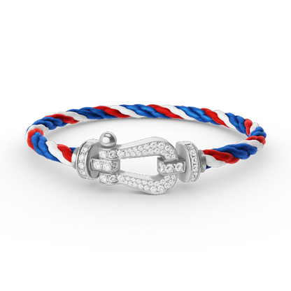 ®グロージュエリー®フォース ラージ ホースシュー フルダイヤモンド ブレスレット シルバー