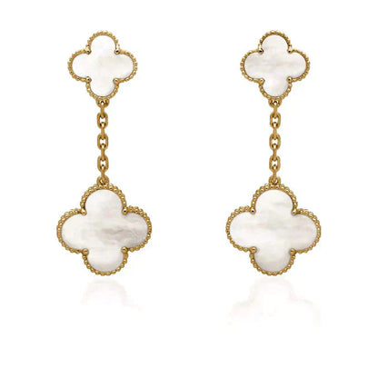 ¡®Glow Jewelry¡¯CLOVER 2 MOTIF WHITE MOP EARRINGS