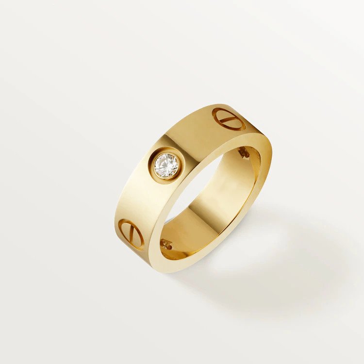[Glow Jewelry]LOVE RING 5.5MM 3 DIAMONDS PINK GOLD