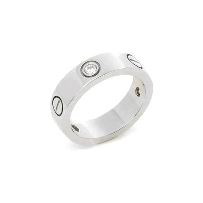 [Glow Jewelry]LOVE RING 5.5MM 3 DIAMONDS SILVER