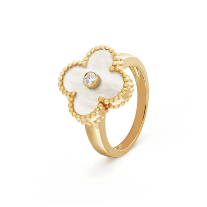 [Glow Jewelry]CLOVER PINK MOP RING GOLD DIAMOND